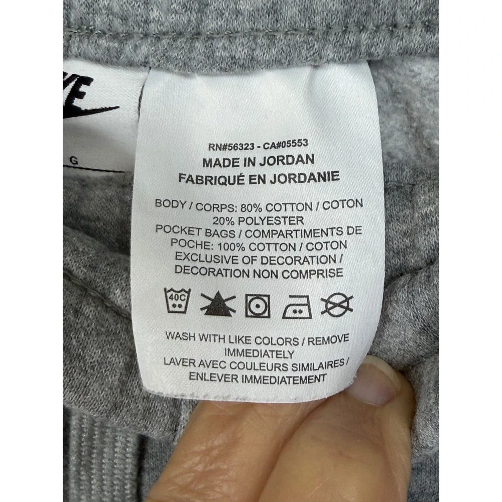 Nike Sweatpants Kids Large Gray Fleece Joggers Drawstring Pockets Logo